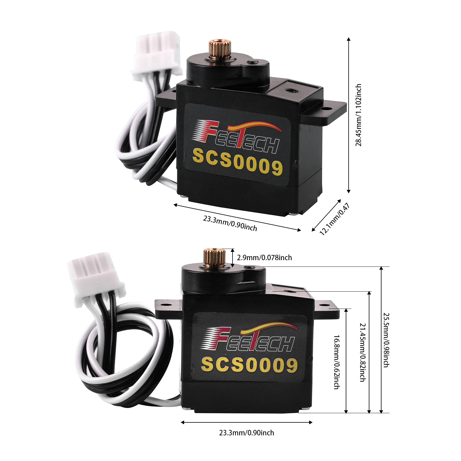 Feetech SCS009 Micro Servo 2.3kg.cm Metal Gear 9g Lichtgewicht Mini Servo's voor RC Helicopter/Robot/STEAM Onderwijs 1/2/4 STUKS