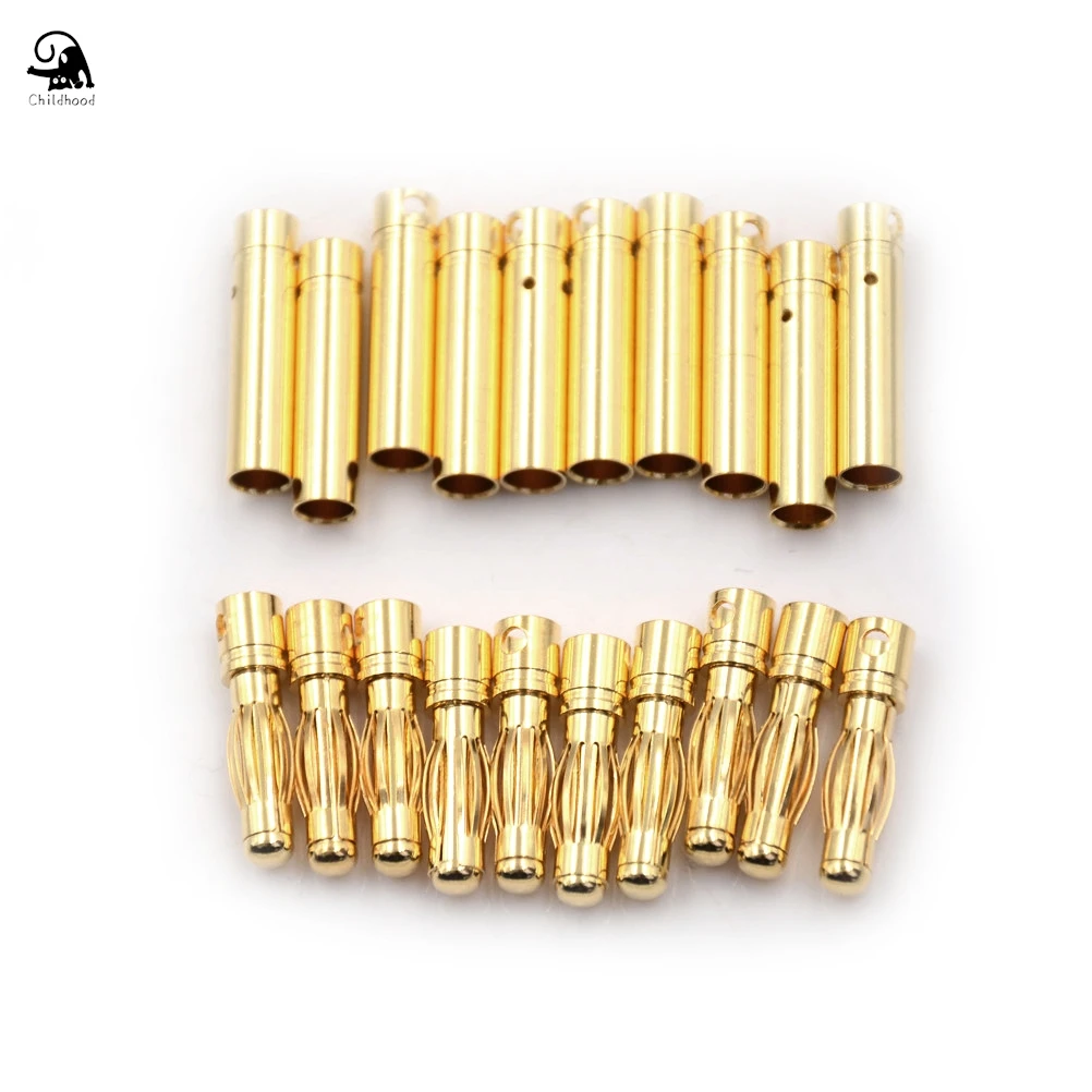 10Pair 4mm RC Battery Gold-plated Bullet Banana Plug High Quality Male Female Bullet Banana Connector