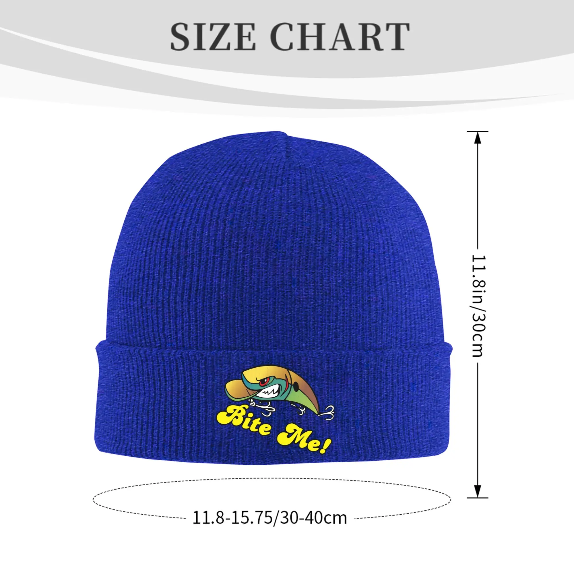Cartoon funny Bite me Fishbone fishing Winter Skullies Beanies Hat Warm Autumn Knitted Hats Bonnet Caps for Women Men