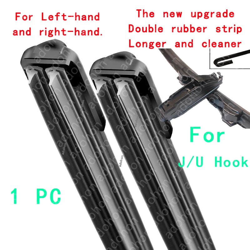 

Car Windshield Wiper Blades Universal JU hook Soft dual Rubber Frameless Bracketless Brushes Accessories Windscreen Window Front