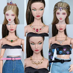 1/6 doll accessories / doll jewelry metal zircon stone necklace crown for 30cm Xinyi Fr2 blyth ST BJD BB doll