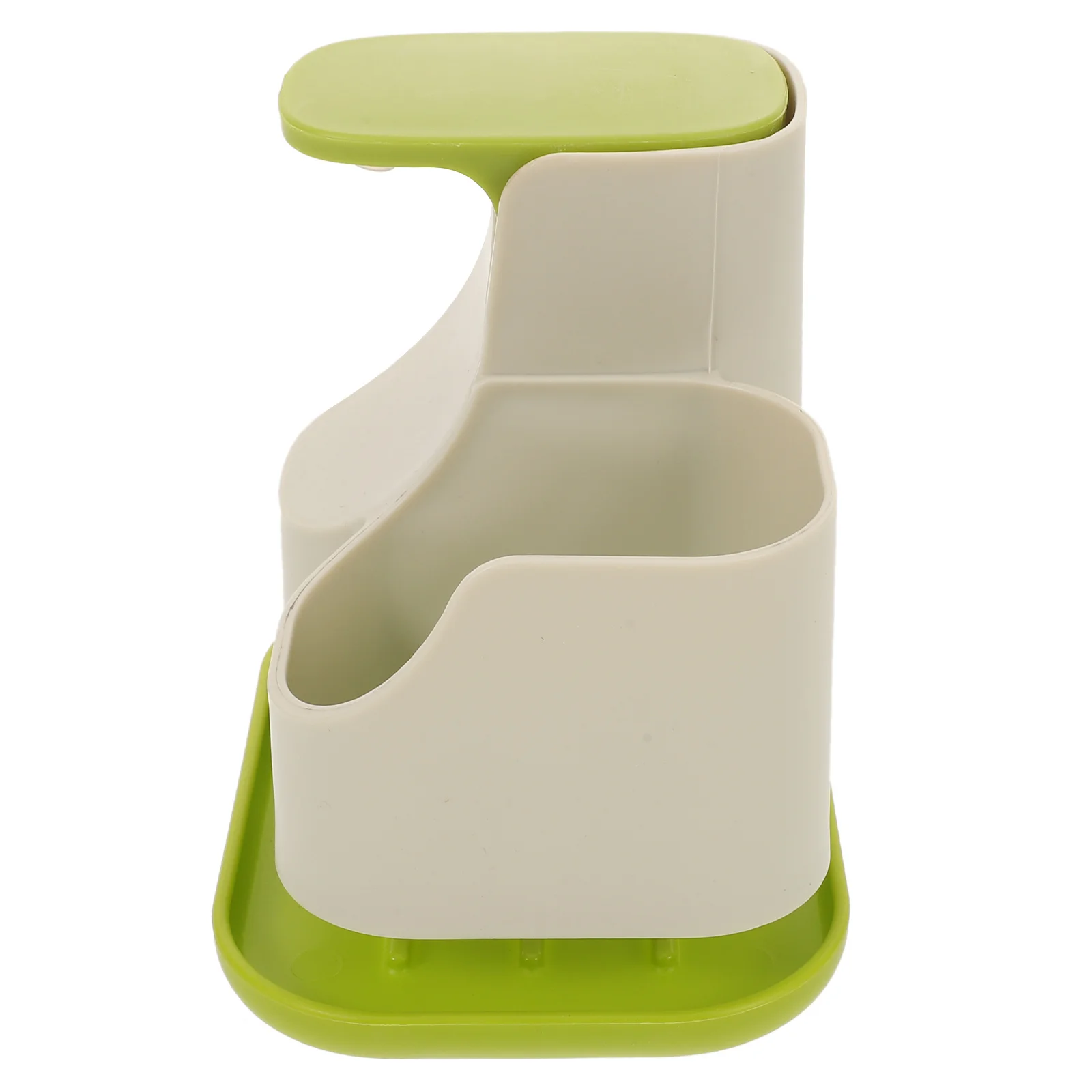 

1 set Press Type Soap Dispenser 2 In Bathroom Organizer Countertop Storage For Liquid Soap Dish Brush Sponge Holder