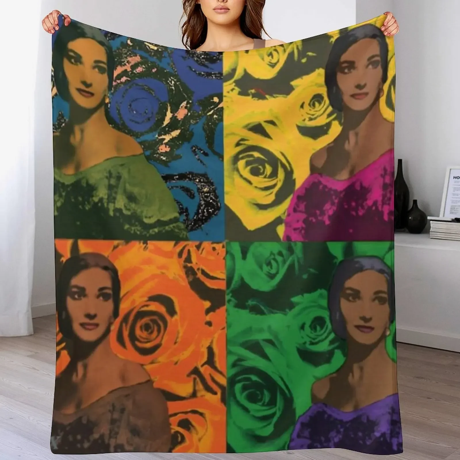 

Maria Callas quartet Throw Blanket warm for winter Cute bed plaid Blankets For Bed Blankets
