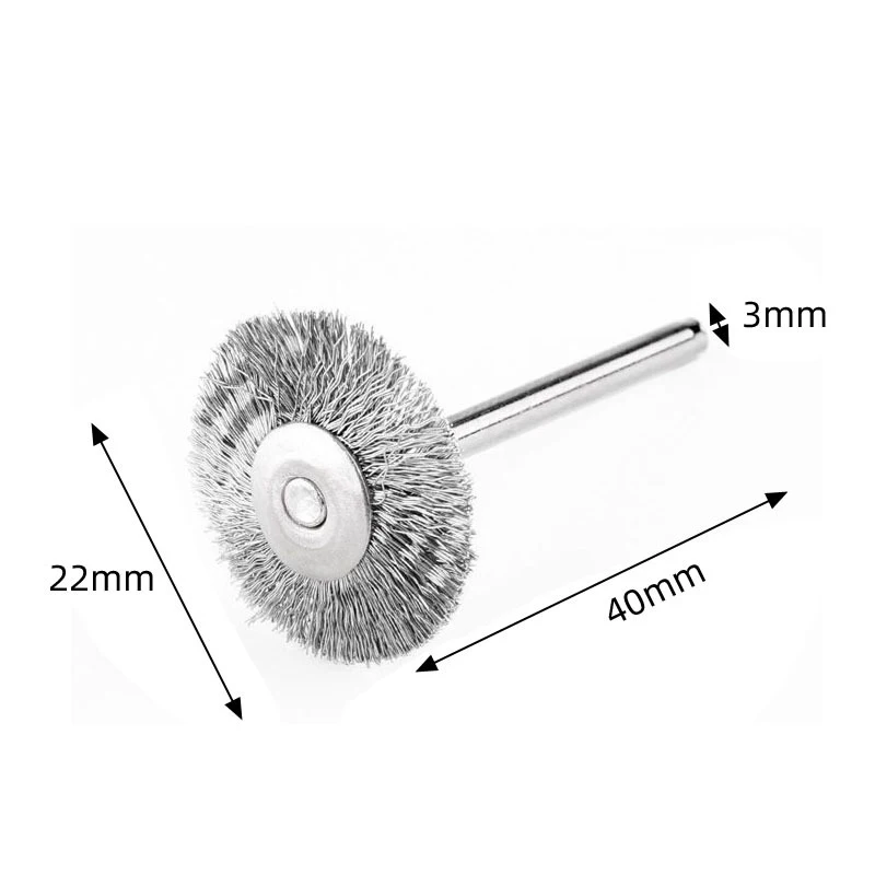 

10PCS/lot 22mm Polishing Wire Brush Set 3.0mm Shank Steel Wire Wheels Brushes for Polishing Grinding For Dremel Rotary Tools