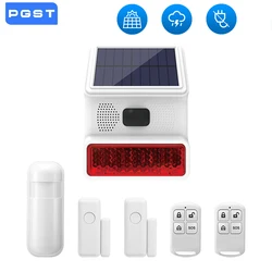 YUPA Su Geçirmez Alarm Sistemi Kablosuz Radyo Frekansı 433 MHz Açık Güneş çakarlı lamba Alarmı Kapı Sensörü Ile Kızılötesi Sensör