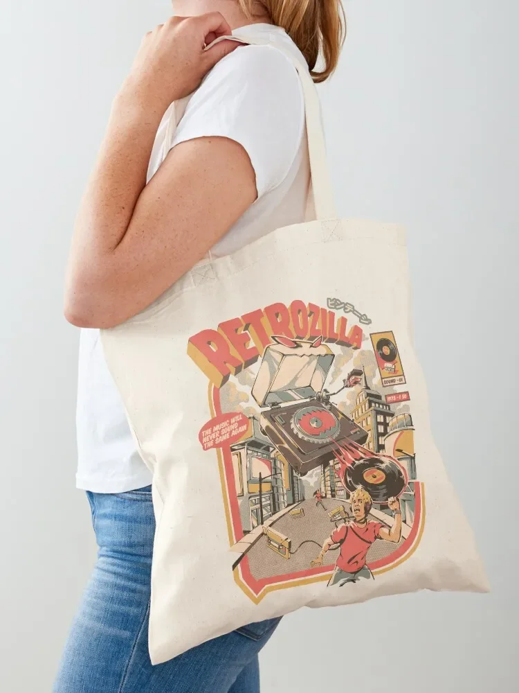 

Retro Soundzilla - Black Tote Bag Canvas bag Beach bag Shopper custom tote