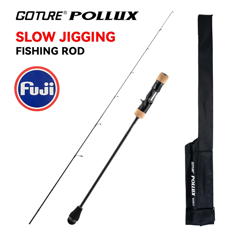 goture polo maritimo de fibra de carbono pollux fuji lento jigging isca de pesca fundicao de fiacao 30t 183m 198m max 260g m ml mh poder 01