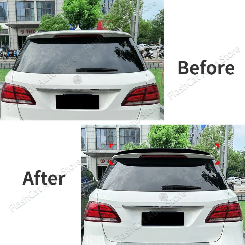 Car Rear Roof Lip Spoiler Wing for Mercedes Benz ML GLE Class W166 2012-2018 ABS Decoration Strips Trunk Upper Splitter Lip Trim