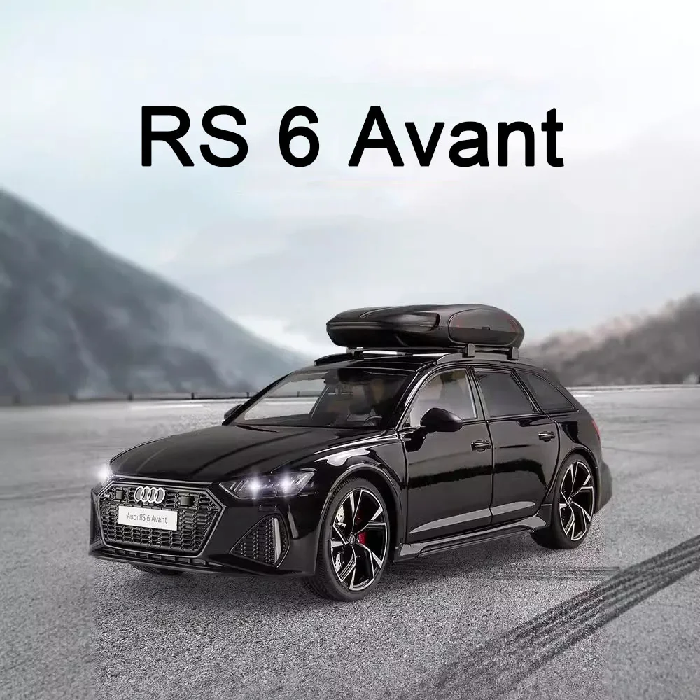 1:18 Alloy Diecast AUDI RS 6 Avant Cars Toys Models Rubber Tires 6 Doors Opened Pull Back Miniature Vehicles Boys Festival Gifts