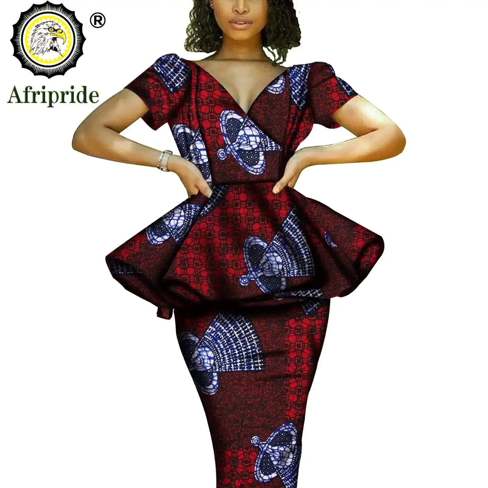 African 2 Piece Set for Women Dashiki Tops Print Skrit  Ankara Clothing Wax Attire Blouse Shirt AFRIPRIDE S1926004