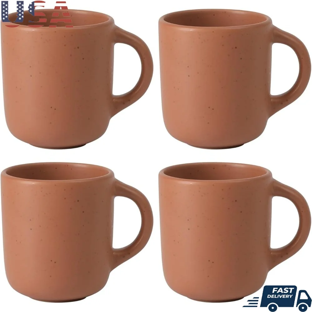 

4 Piece 18oz Stoneware Mug Set Durable Clay Mugs Ideal Everyday Use Perfect Tablescapes Thoughtfully Crafted Terracotta Design