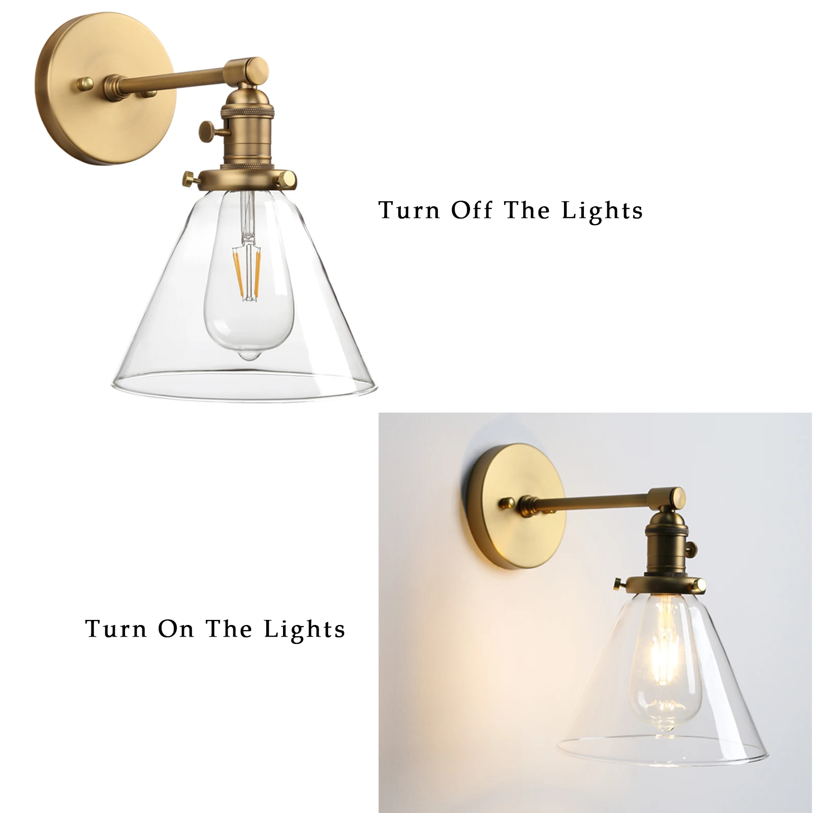 Imagem -05 - Phanthy Industrial Wall Sconce Cone Light Fixture para Banheiro Cozinha e Quarto Antique 1-light 73