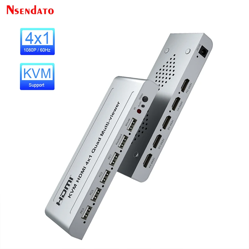 

HDMI KVM Quad MultiViewer 1080P 4X1 USB KVM HDMI Quad Screen Multi viewer Switcher 4 In 1 Out HDMI Multiviewer Screen Divider