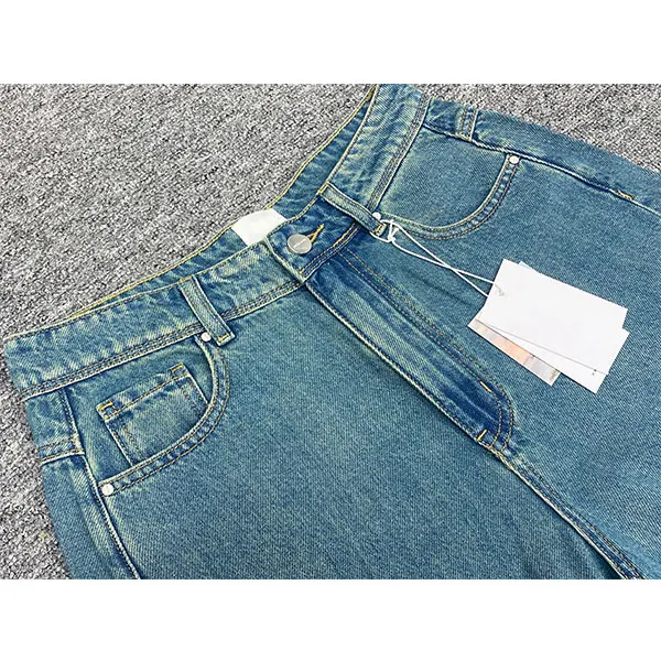 Women Soft Cotton Calf-Length All-Match Jeans Solid Color High Waist Casual Wide Leg Jeans