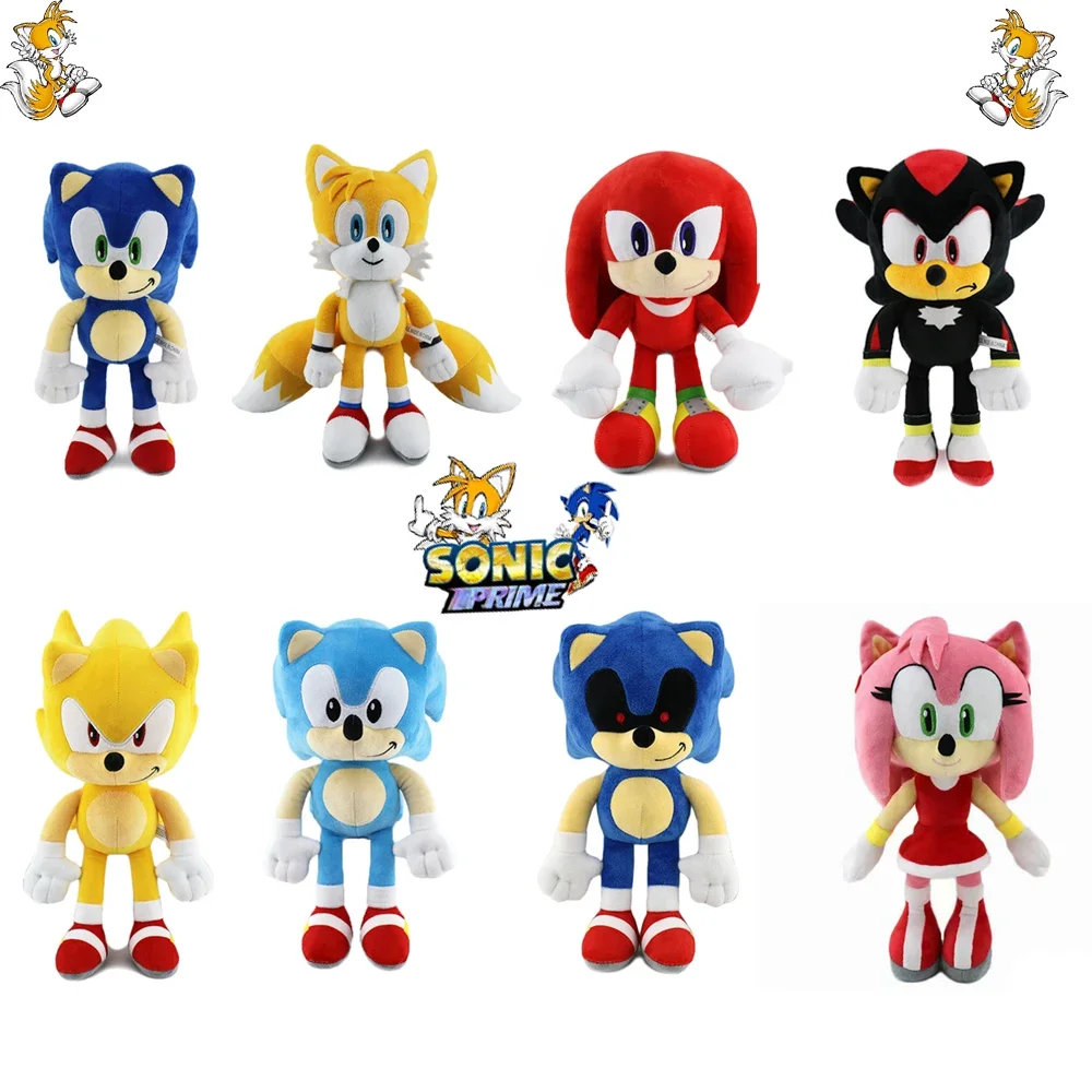 

##HOT Sonic shadow peluches toy 30cm cartoon hedgehog Amy Rose knuckle tail soft stuffed doll child birthday Sonic peluches toys