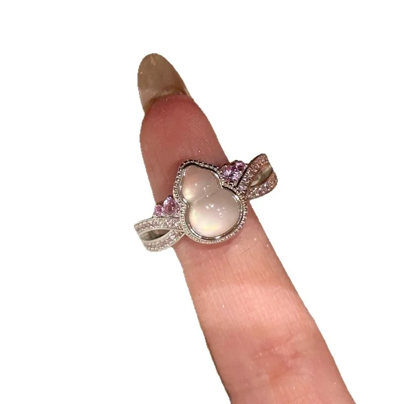 جديد الأزياء الصينية الخفيفة الفاخرة كامل الماس القرع حلقة مفتوحة شخصية المرأة بسيطة حلوة ذات قيمة عالية الشعور الراقية #5