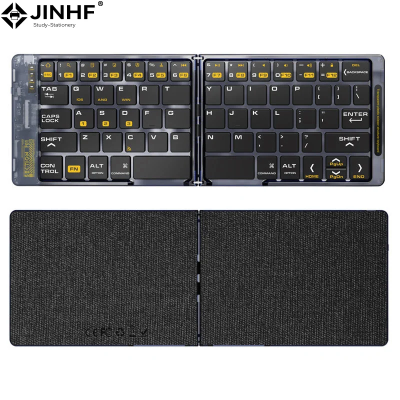 Mini Foldable Wireless Keyboard Ultra Slim Portable Bluetooth Keyboard Rechargeable Folding Keyboard for Windows ForIOS Android