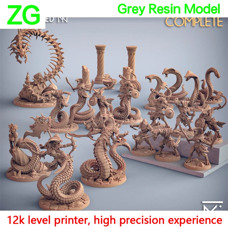 

[Snake Man] Four armed Queen, Arcane Princess, Skeleton Snake God Chess Piece Model