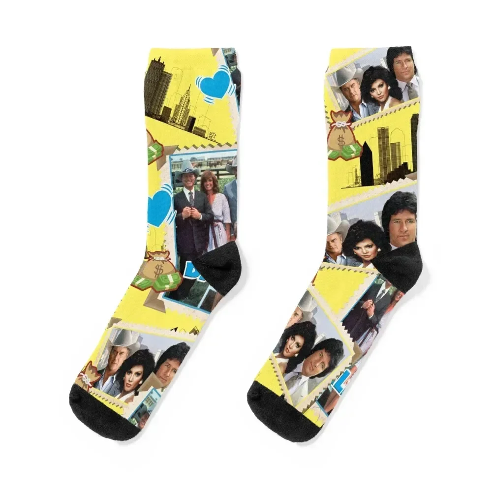 Soap opera Dallas, intrigue money and power, Ewing family Socks New year's basketball Male Socks Women's