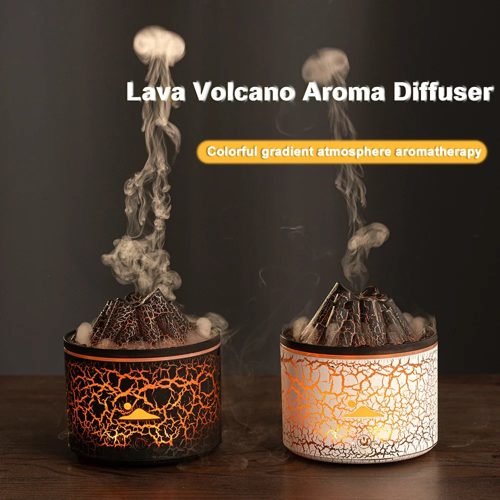 

2024 New 180ml Volcanic Flame Humidifiers Mini Air Aroma Diffuser Essential Oils For Bedroom Home Purifier Humificador