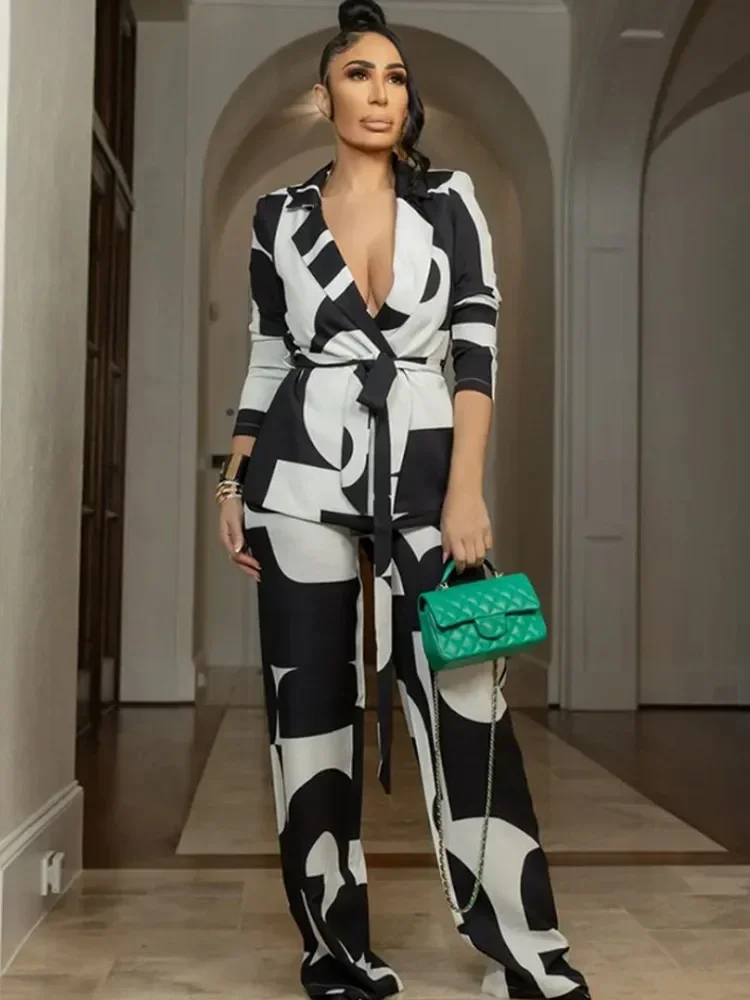 2 peça conjuntos femininos dashiki africano 2024 nova chegada outono inverno conjuntos de correspondência duas peças conjuntos calças superiores ternos roupas