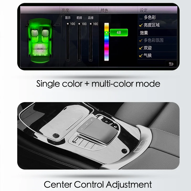 لمرسيدس بنز W222 S فئة فتحات الهواء الأمامية والخلفية ثلاثية الأبعاد 4D الدورية مكبر الصوت الديكور التوربينات السيارات المحيطة ضوء اكسسوارات السيارات