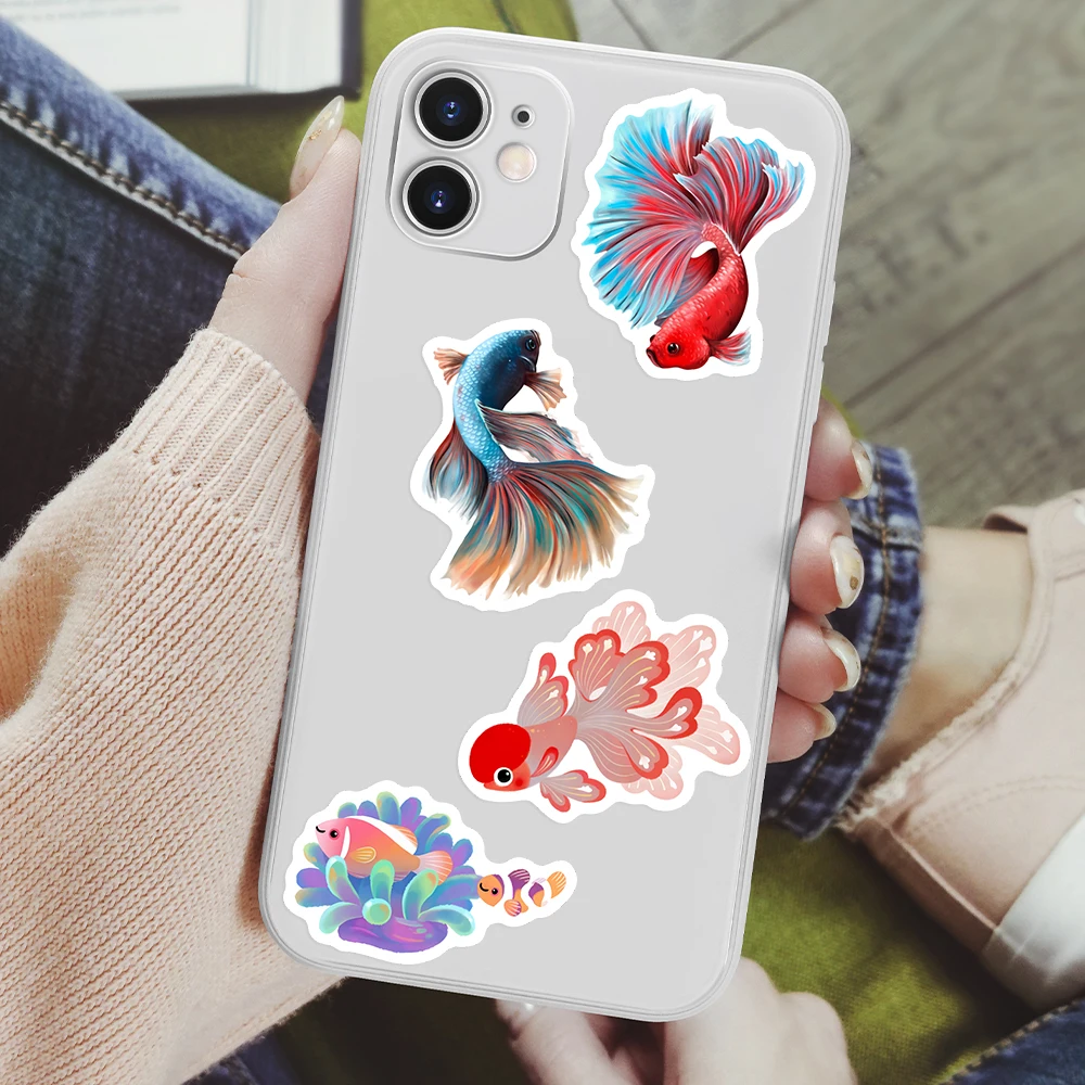 Ästhetischer tropischer Fisch-Aufkleber, Kunst, Clipart-Kollektion, DIY-Geschenk, Spielzeug, Aufkleber für Laptop, Telefon, dekorative Gepäckflasche, wasserfest