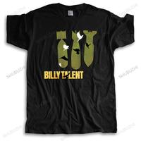 New cotton tshirt men summer tees Billy Talent Famous Singer Album Cover Logo Mens Black T Shirt Cool Slim Fit Letter Animeed