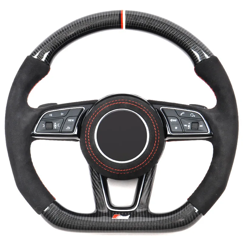 

Suitable for Audi B9S4A3A4A5A6A7A8Q3Q5Q7 modified R8 carbon fiber steering wheel LED custom processing