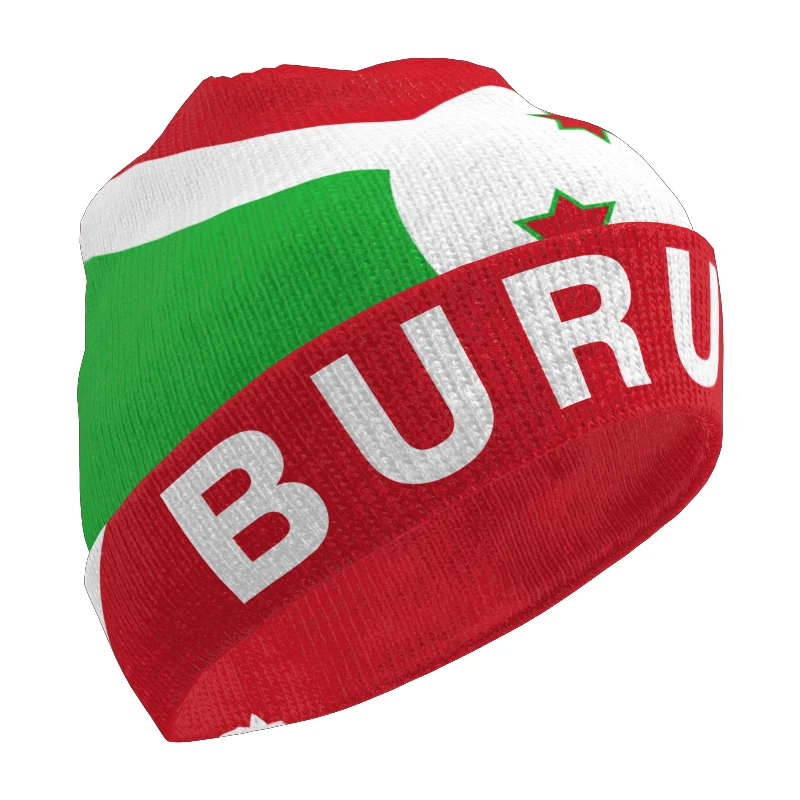 Burundi Knitted Hat Free Custom Name Winter Cold Pullover French Bdi Burundian Flag Knit Keep Warm Cap Kirundi Bi Hip Hop Beanie