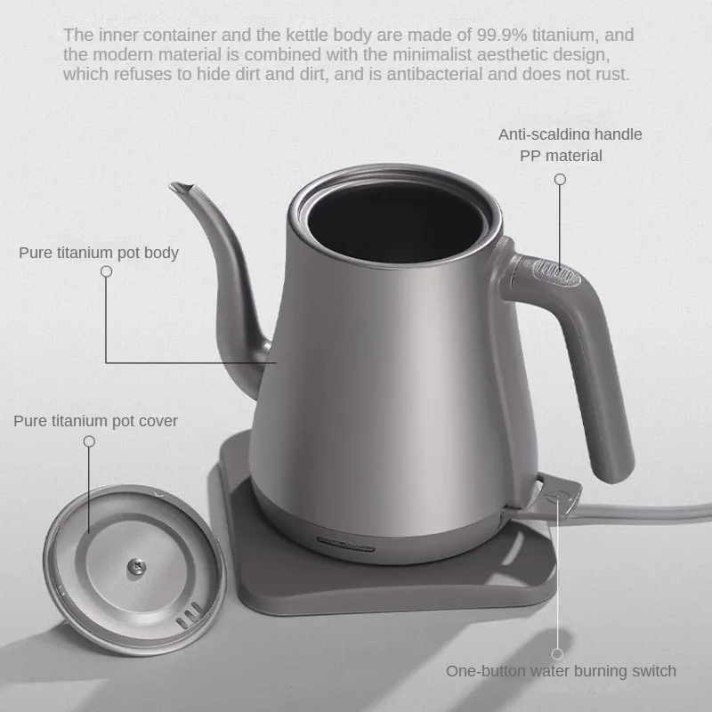 Pure Titanium Kettle Teapot Titanium Alloy Household Long Mouth чайник электрический Bouilloire électrique Portable غلاية ماء