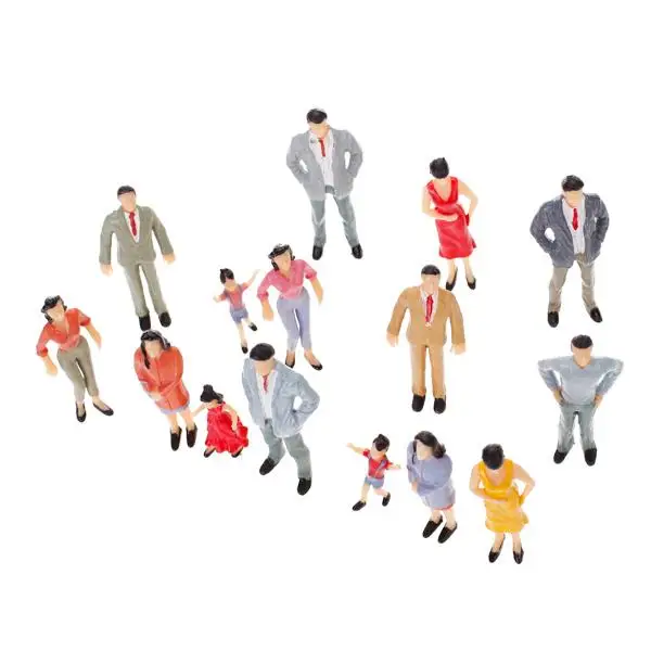 20 Figure di persone passeggeri dipinte Modello di treno Diorama Edifici G 1:25