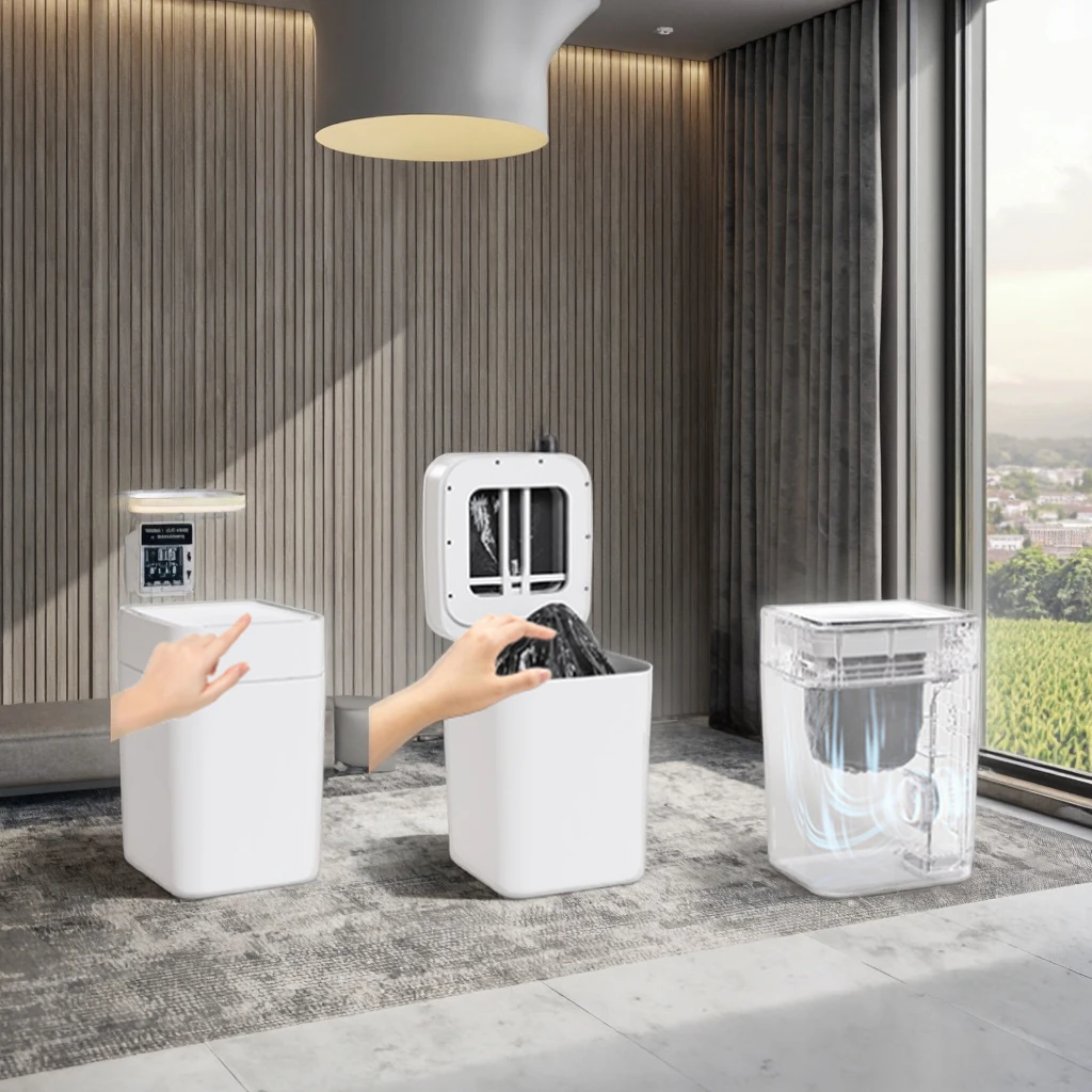 Smart Trash Can Large Capacity Automatic Garbage Intelligent Sensor Dustbin Electric Trash Bin for Kitchen Bathroom Living Room