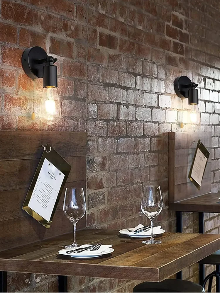Applique murale Simple à 180 degrés avec interrupteur, applique murale réglable en métal pour chambre à coucher, Loft, allée, escaliers, cuisine, décoration de la maison