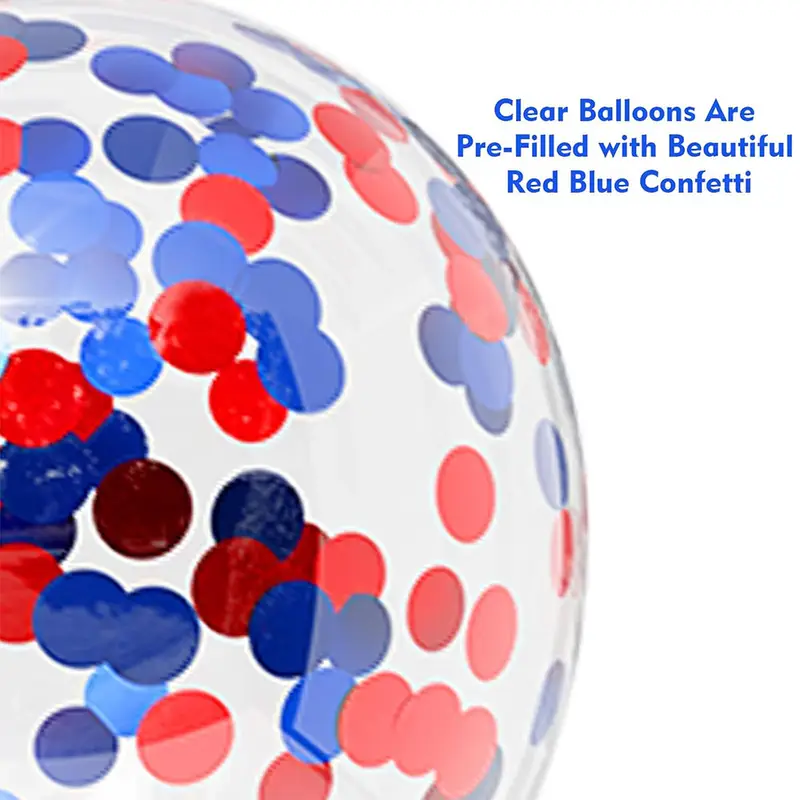 40pcs Red and Blue Balloons,Black Red Blue Confetti Silver Latex Balloons for Man Boys Kids Birthday Graduation Party Decoration - Image 5
