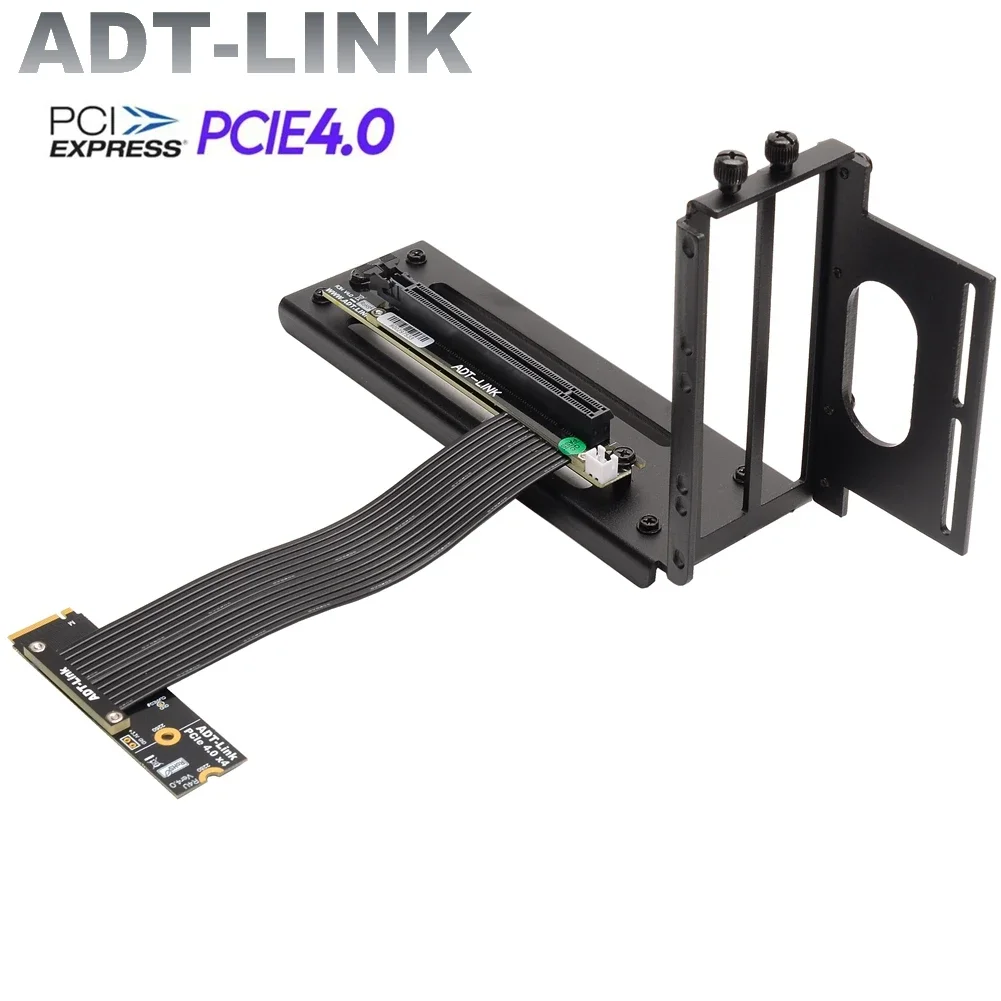 Universal PCIE 4.0 x16 Graphics to M.2 M2 NVMe M-Key SSD Extension Cable Gen4 16X Riser Card Turn 90°Graphics GPU Riser Extender