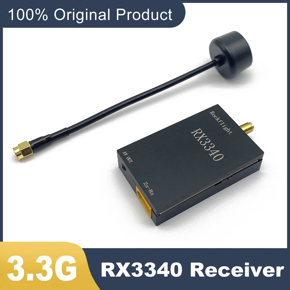 RockFlight 3.3G 16CH RX3340 VRX FPV 무선 이미지 전송 수신기 주파수 지원 3310-3495MHz/자동 채널 검색