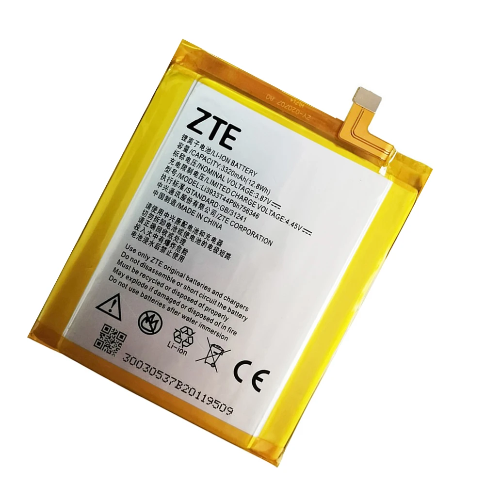 2024 Years 100% Original New LI3931T44P8H756346 Battery For ZTE Axon 7 5.5inch A2017 Battery 3320mAh With Tracking Number