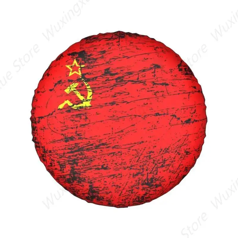 Soviet Union USSR Russia Flag Spare Tire Cover for Toyota Land Cruiser Prado Jeep SUV CCCP Car Wheel Covers 14