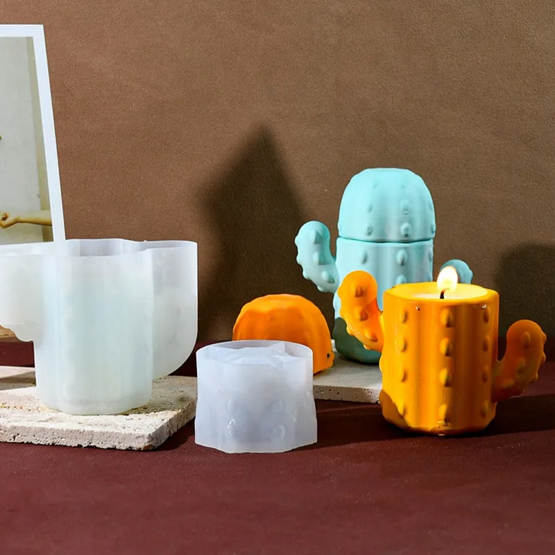 Силиконовая форма для свечей кактуса, 3D имитация коробки для хранения растений, украшения, смоляная форма, держатель для ручек, инструменты для изготовления поделок, домашний декор