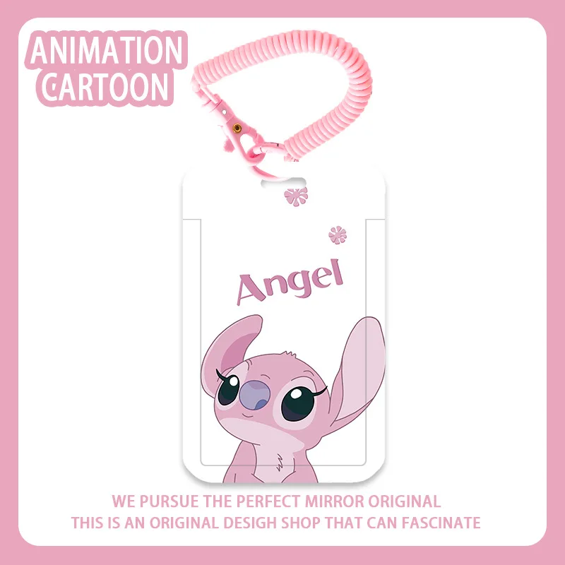 Disney Stitch Card Holder with Long Lanyard for Student Teacher Worker Nurse School Office Access Control Bus ID Badge