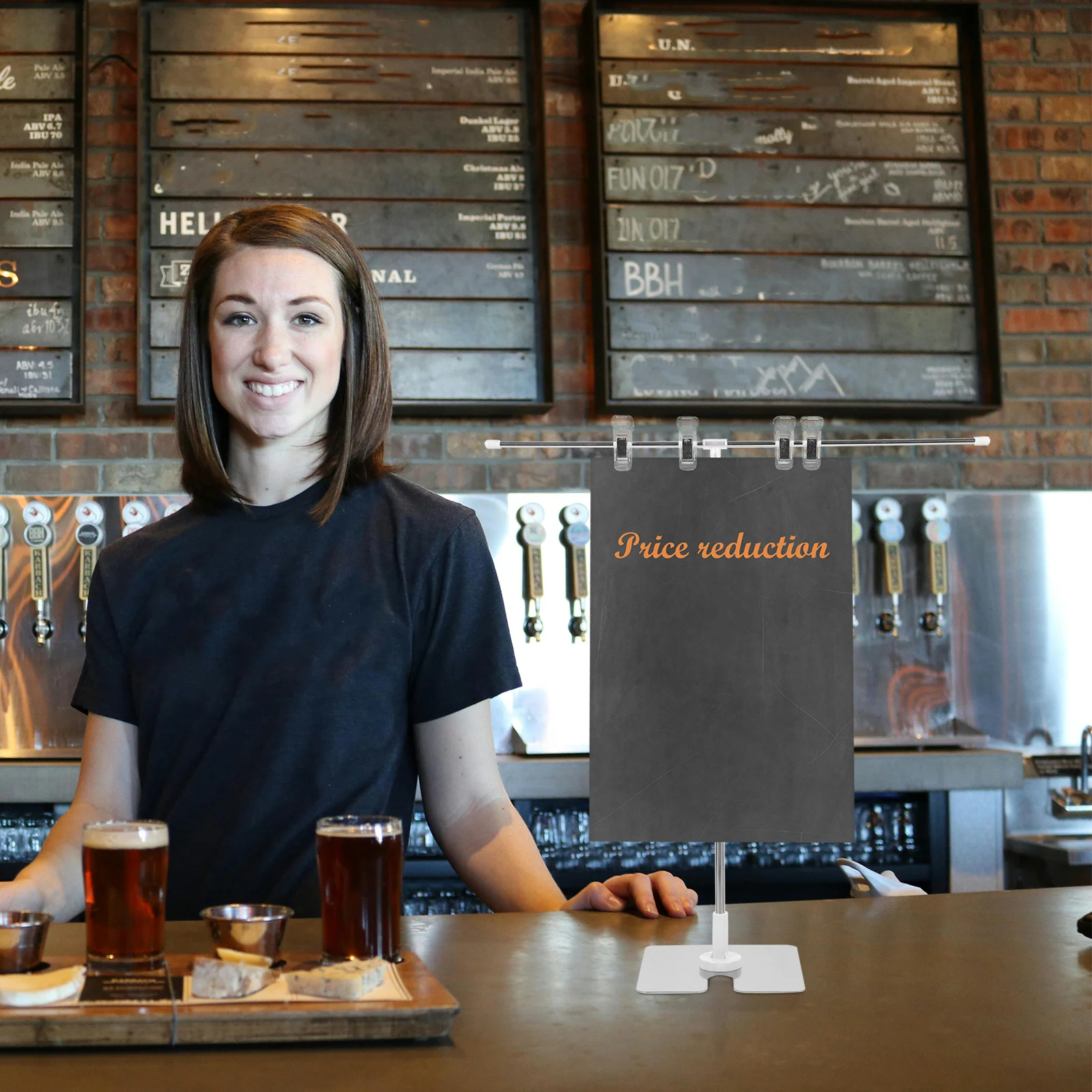 

T-Shaped Poster Clip Holder Adjustable Desk Stand Advertising Display Rack Multipurpose Poster Showing Stand Advertising Stands