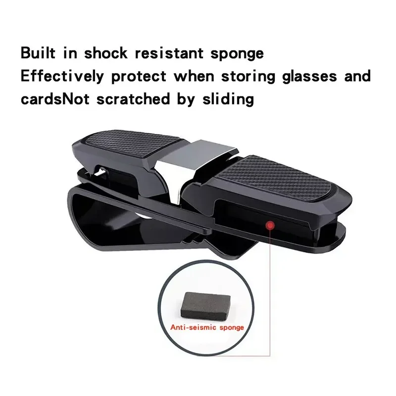 Car Sunglasses Frame Carbon Fiber Bills Glasses Clip Multi Function In Car Creative Eye Box Card Double Headed Clip On Board