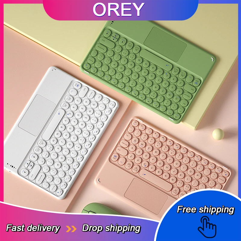 Touch Keyboard Ipad Tablet Bluetooth Silent Keyboard Mouse Set for 9-inch -11-inchTablets IPad Air1/2,iPad Pro10.2/10.5 /10.9/11