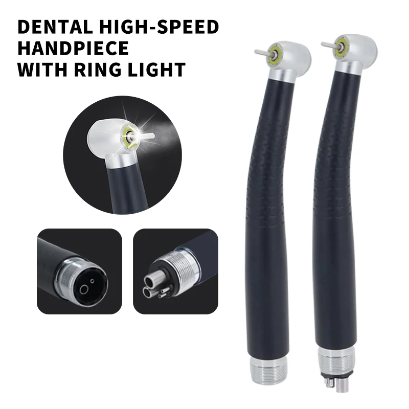 Pièce à main dentaire haute vitesse LED avec anneau lumineux, bouton poussoir, roulement en céramique, cinq jets d'eau, B2 M4, équipement de pratique dentaire