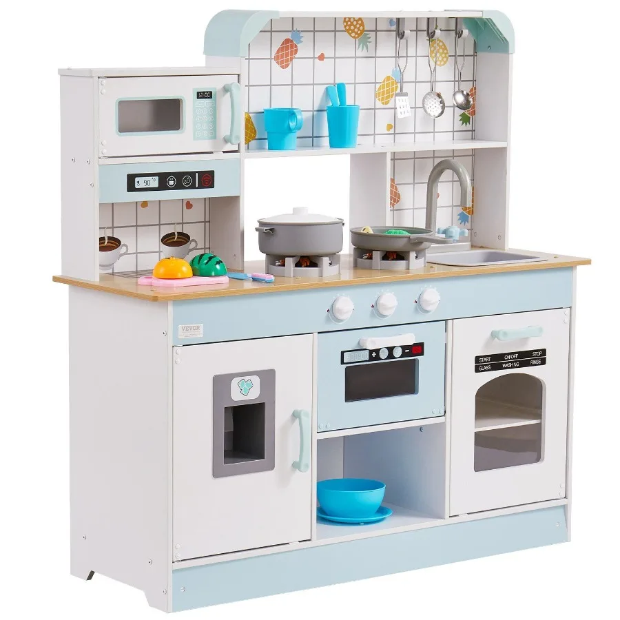 

Christmas Gift Kitchen Playset Pretend Cooking Play Toy 24 Piece Accessories White