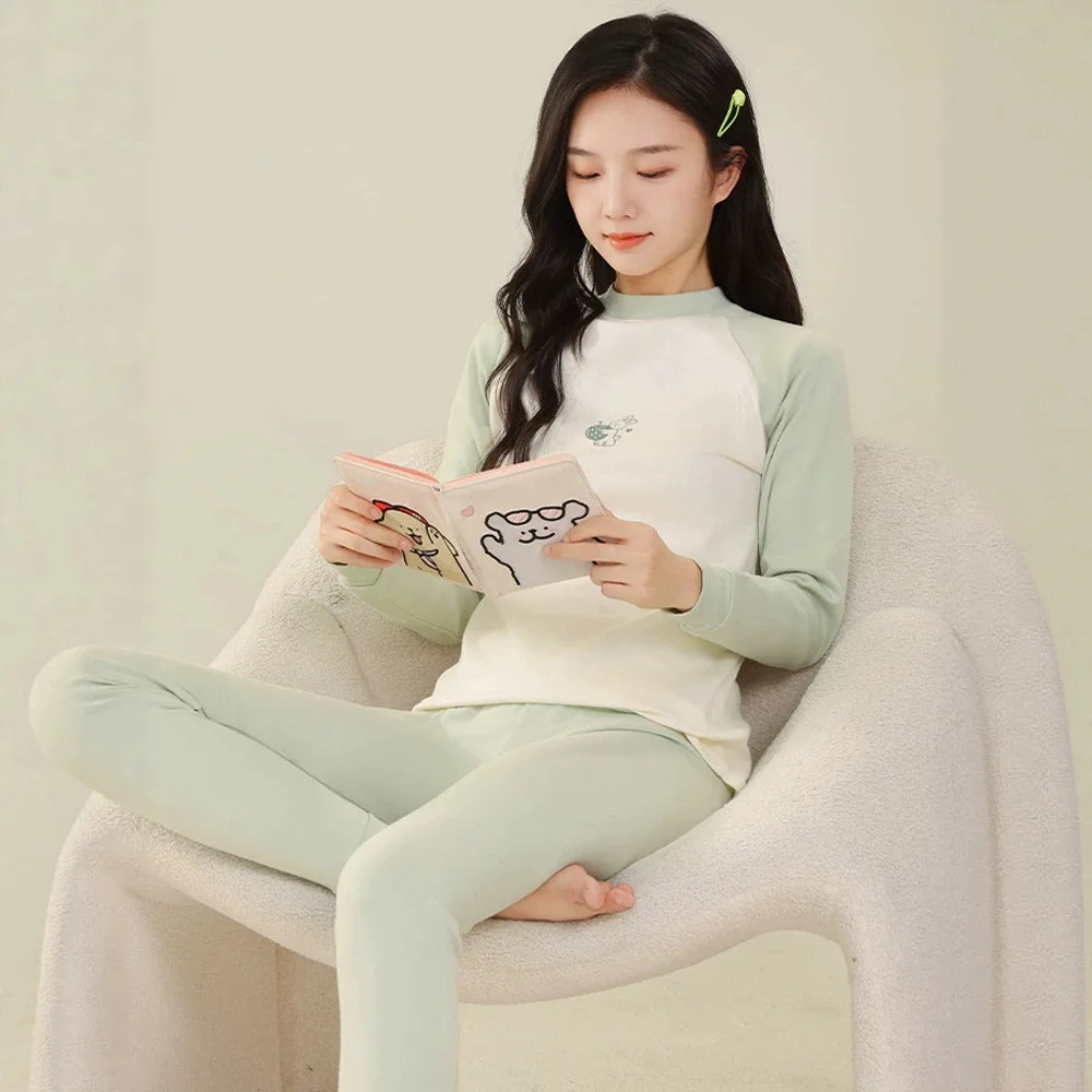 New Children's inner set winter autumn top pants two-piece set boys and girls pure cotton thermal underwear pajamas baby sweater