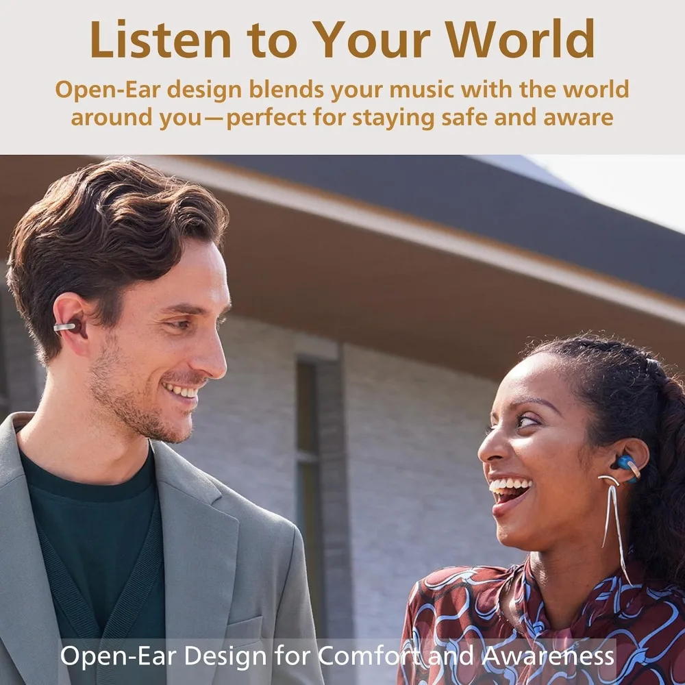 Wireless Open Ear Earbuds,Bluetooth 5.3,24H Battery,Water Resistant,Mic,Comfort & Awareness,Ear Clip - view 2
