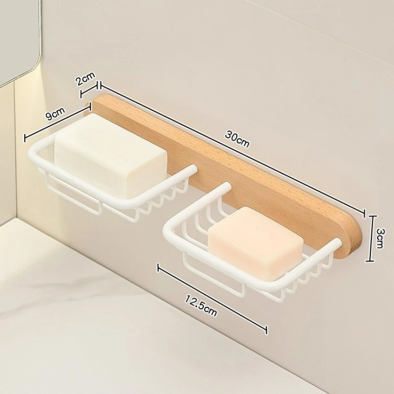 

Punch-Free Wall Mounted Soap Dish With Drainage, Luxury Soap Holder For Bathroom & Laundry Sink Storage