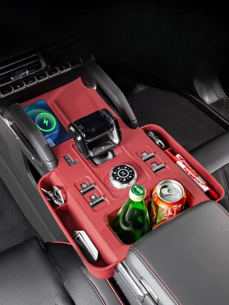 

For Jetour Traveller T2 2023 2024 2025 Center Console Gear Shift Panel Silicone Pad with Storage Box Anti-scratch Protective Mat